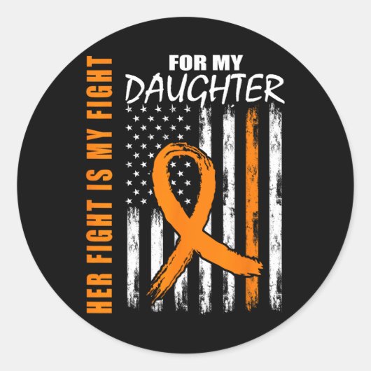 Kampf ist meine Fight Daughter Leukemia Awareness  Runder Aufkleber (Vorderseite)