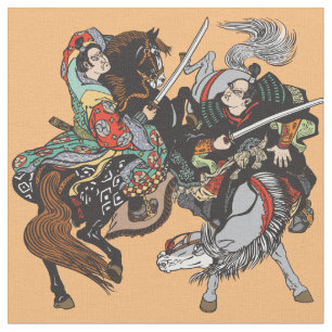 Kampf japanischer Samurai-Krieger Fabric Stoff
