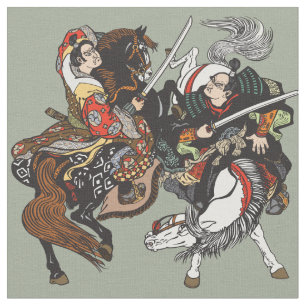 Kampf japanischer Samurai-Krieger Stoff