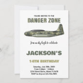Kampf Jet Birthday Einladungen dunkelgrün (Vorderseite)