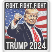 Kampf Kampf Kampf Kampf Kampf Donald Trump 2024 De Aufkleber (Vorderseite)