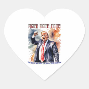 Kampf! Kampf! Kampf! Trump-Legende Herz-Aufkleber