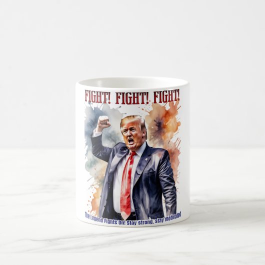Kampf! Kampf! Kampf! Trump-Legende Kaffeetasse (Mittel)