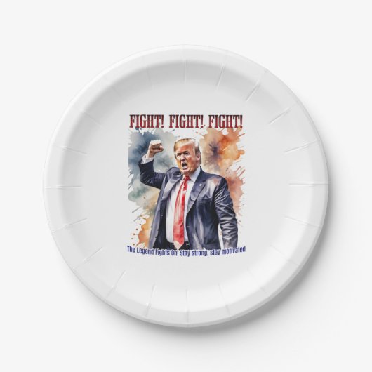 Kampf! Kampf! Kampf! Trump-Legende Pappteller (Vorderseite)