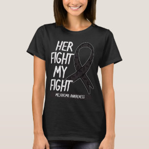 Kampf Kampf Melanom-Bewusstseins-Schleife Hautkreb T-Shirt