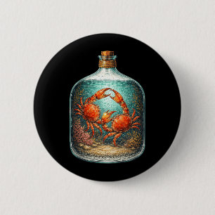 Kampf Krabben in einer Flasche s Vintage Nautical Button