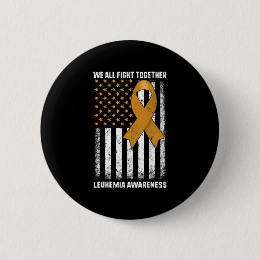 Kampf Leukämie Bewusstsein Orange Ribbon USA Flag Button (Vorderseite)