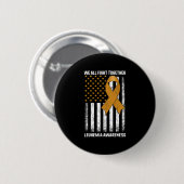 Kampf Leukämie Bewusstsein Orange Ribbon USA Flag Button (Vorne & Hinten)
