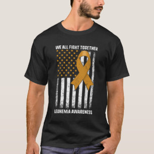 Kampf Leukämie Bewusstsein Orange Ribbon USA Flag T-Shirt