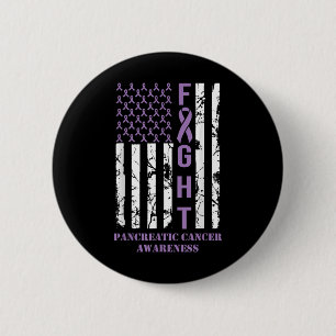 Kampf Lila Flachbandunterstützung Bauchspeicheldrü Button