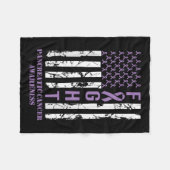 Kampf Lila Flachbandunterstützung Bauchspeicheldrü Fleecedecke (Vorderseite (Horizontal))