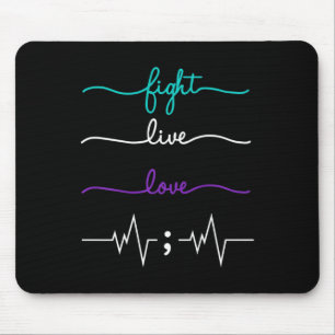 Kampf Live Liebe Suizidprävention Bewusstsein Mousepad