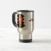 Kampf Medizinischer Schädel und Schwerter Cross Pa Reisebecher (Vorderseite Links)