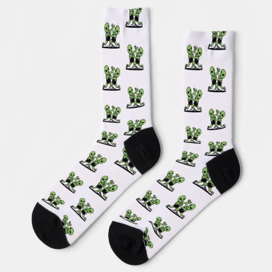 Kampf mit Aliens Socken (Linkes Detail)