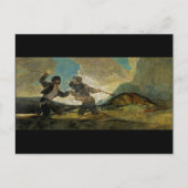 Kampf mit Cudgels von Francisco Goya c 1820 Postkarte (Vorderseite)