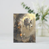 Kampf mit dem Roboter Postkarte (Stehend Vorderseite)