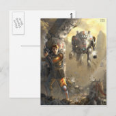 Kampf mit dem Roboter Postkarte (Vorne/Hinten)