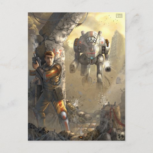 Kampf mit dem Roboter Postkarte (Vorderseite)