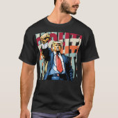 Kampf mit Trump Fist aufgeworfen T-Shirt (Vorderseite)