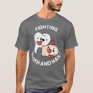 Kampf mit Zähnen und Klauen Lustige Boxen-Wortspie T-Shirt