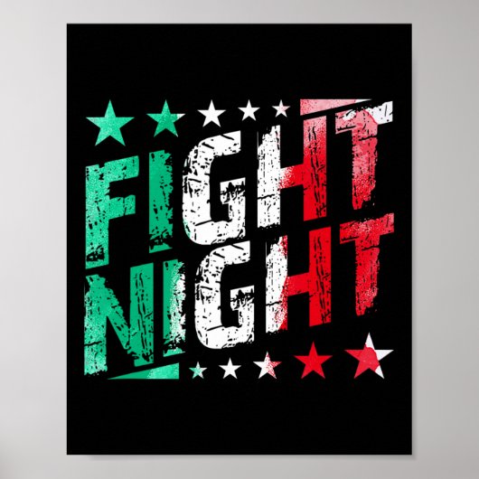 Kampf Nacht Boxen Mixed Martial Arts Fan Thema Poster (Vorne)