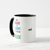 Kampf oder Flucht und Kaffee Lustiger Humor Becher Tasse (Vorderseite Links)