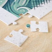 Kampf oder Fluss Löwe und Wasserwelle-Design Puzzle (Seite)