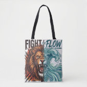 Kampf oder Fluss Löwe und Wasserwelle-Design Tasche (Vorderseite)