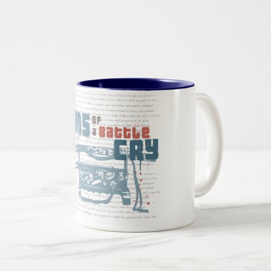 Kampf-Schrei-Tasse Zweifarbige Tasse (VorderseiteRechts)