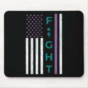 Kampf Semicolon Flag Suicide Bewusstsein Mentale H Mousepad