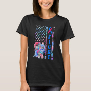 Kampf-Sonnenblume-Christen-USA-Flagge-Schwangersch T-Shirt