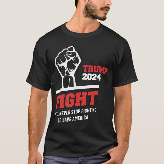 Kampf! Trump 2024 Rettete die Wahlen 2024 in Ameri T-Shirt (Vorderseite)