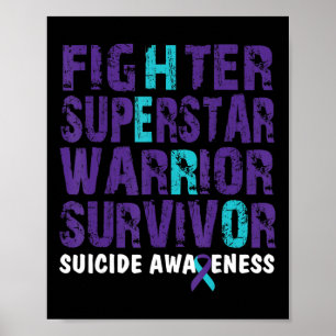 Kampf Überlebende Selbstmord Bewusstsein psychisch Poster