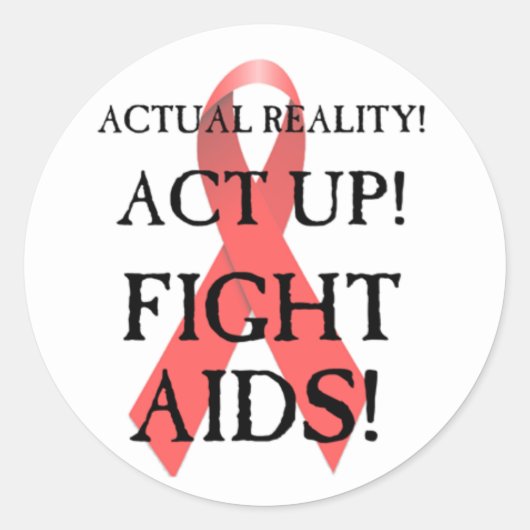 Kampf um Aids! Runder Aufkleber (Vorderseite)