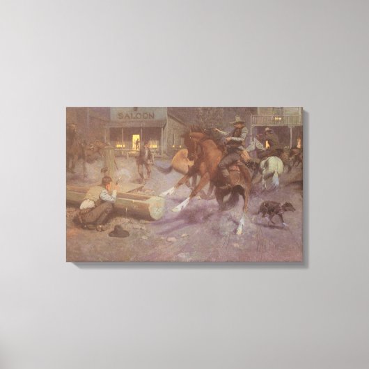 Kampf um Bill Gollings Roundup Saloon Leinwanddruck (Vorderseite)