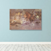 Kampf um Bill Gollings Roundup Saloon Leinwanddruck (Insitu (Holzboden))