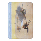 Kampf um das Wasserloch (von Frederic Remington) Badematte (Vorderseite Vertikal)