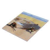 Kampf um das Wasserloch (von Frederic Remington) Fliese (Seite)