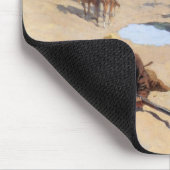 Kampf um das Wasserloch (von Frederic Remington) Mousepad (Ecke)