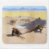 Kampf um das Wasserloch (von Frederic Remington) Mousepad (Vorne)