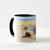 Kampf um das Wasserloch (von Frederic Remington) Tasse (Vorderseite Links)