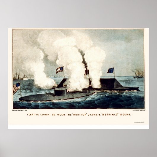 Kampf um den Monitor und Merrimac 1862 Poster (Vorne)