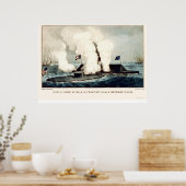 Kampf um den Monitor und Merrimac 1862 Poster (Küche)