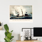 Kampf um den Monitor und Merrimac 1862 Poster (Heimbüro)