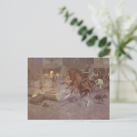 Kampf um EW Gollings in der Roundup Saloon Postkarte (Stehend Vorderseite)