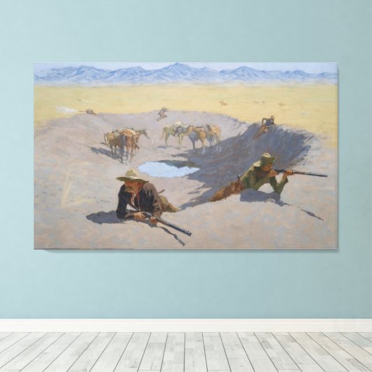 Kampf um Waterhole Leinwanddruck (Insitu (Holzboden))