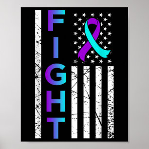 Kampf Usa-Flagge Glücklich Selbstmord Aufklärungsu Poster