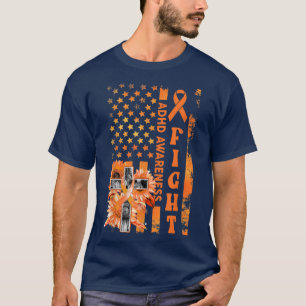 Kampf USA Flagge Sonnenblume Christlich ADHD Bewus T-Shirt