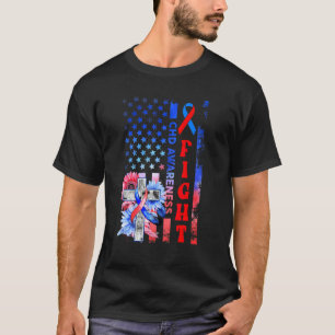 Kampf Usa-Flagge Sonnenblume Christliche KHD-Aufkl T-Shirt