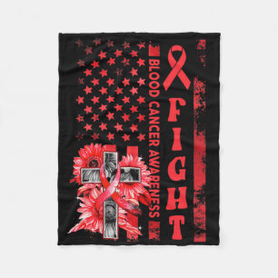 Kampf Usa Flagge Sonnenblume Christliches Blut Kre Fleecedecke